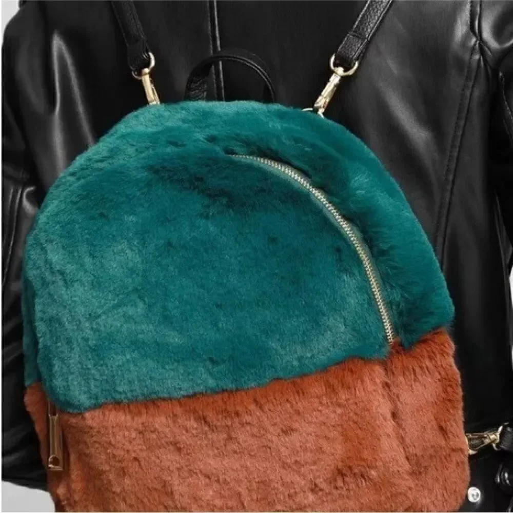 Do Everything in love faux fur back pack NWT